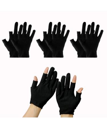 Lilbitty 3 pairs of cotton gloves for dry hands moisture gloves for dry hands Moisturizing gloves overnight cotton gloves black black
