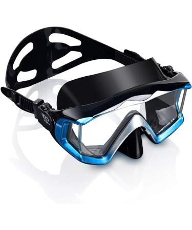 Pano 3 Panoramic Scuba Diving Mask | Premium Swim Goggles for Snorkeling and Freediving - B-Sapphire Blue - Buy Online on GoSupps.com