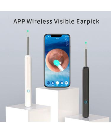 Smart Visual Ear Wax Removal Tool - LED Otoscope Endoscope Ear Cleaner for Visible Wax Elimination & Ear Health Care - White - Buy Online on GoSupps.com