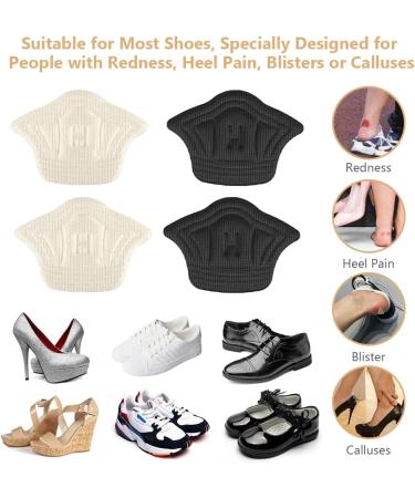 ACWOO 8PCS Heel Grips Shoe Pads - Comfortable Heel Cushion Inserts for Men and Women - Anti Blister Shoe Liners - Black+Beige - Buy Online on GoSupps.com