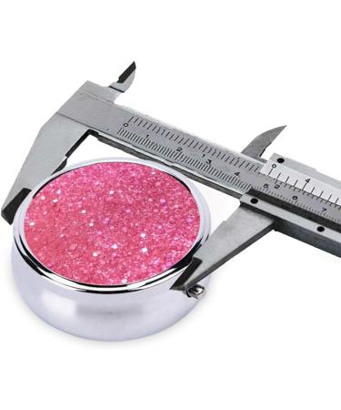 Sparkling Pink Glitter Pill Box - Portable 3 Compartment Metal Organizer for Vitamins & Travel | Cute Pill Case for Purse & Pocket - Buy Online on GoSupps.com