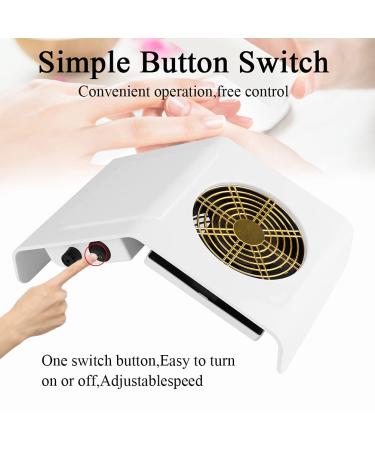 Nails Vacuum Dust Collector 40W - Powerful Nail Cleaner for Acrylic and Gel Nails - Salon Quality Nail Dust Extractor - White - Buy Online on GoSupps.com