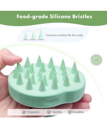 FREATECCH CHAUT Massage Brush - Shampoo Brush for Hair Wash Head Massage & Growth | Silicone Dandruff Removal with Wheat Straw Handle - Mint Green - Buy Online on GoSupps.com