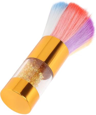 Verdant Touch Makeup Brush Rhinestone Inlaid Makeup Brush for Loose Powder Foundation and Nail Art Dust Removal Gold - Buy Online on GoSupps.com