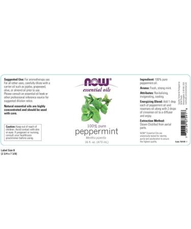 NOW Foods Peppermint Oil 16 Fl Oz | Pure & Natural Essential Oil | International Shipping Available - Buy Online on GoSupps.com