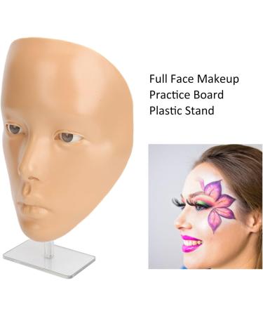 Full Face Makeup Practice Tool Detachable Eyes Silicone Skin Friendly Makeup Practice Board with Plastic Stand for Beauty Makeup Trainers for Face Painting (Wheat Skin) - Buy Online on GoSupps.com