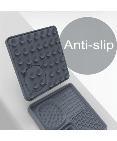 Buy Aodaliy Silicone Slip Mat for Dogs & Cats | BPA-Free Leak-Resistant Pet Mat - Ideal for Grooming & Bathing (Gray & Blue) - Buy Online on GoSupps.com