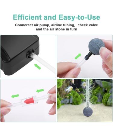 Flintronic Quiet Aquarium Air Pump - Oxygen Pump Kit with Hose & Air Stone for 5-300L Fish Tanks - Mini Rental 3W - Buy Online on GoSupps.com