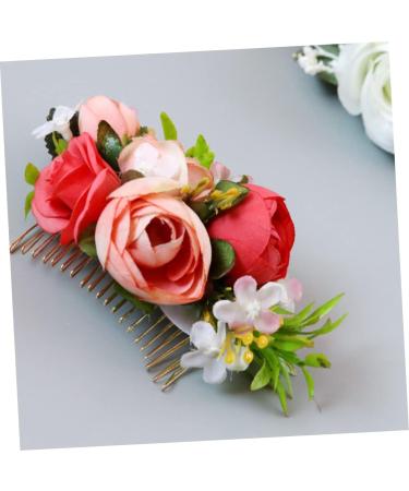 DOITOOL 1pc Wedding Hair Accessories Hair Accessories for Bride Hair Jewels for Women Floral Hair Clip Decor Hair Comb for Bride Bud Seaside Simulated Leaves Artificial Flower - Buy Online on GoSupps.com