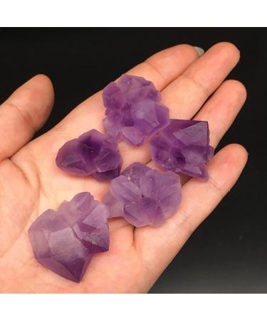 Nature Gemstones Drum Stones 5PCs +Beautiful Natural Amethyst Pyramid Quartz Crystal Cluster-dot Specimen Stone Gifts