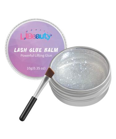 Libeauty Lash Lift Glue 10g Eye Lash Glue Balm Lash Lift Glue Adhesive Strong Sticky Fruit Flavour Fast Drying Lashes Stick Easily Not Suitable for False Lashes Silver Glitter - Pineapple 10g