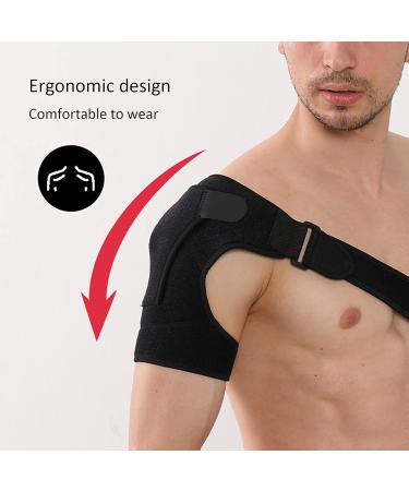 Buy Uxsiya Breathable Sports Single Shoulder Support Back Brace - Adjustable Black Guard Strap for Athletes | Comfortable & Durable - Buy Online on GoSupps.com