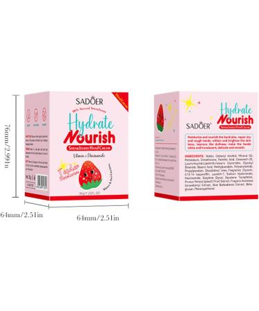 Strawberry Hand Cream for Dry and Chapped Hands Deeply Moisturizing Hand Lotion with Vitamin E Moisturizing Non-greasy Skin Care for Women or Men - Buy Online on GoSupps.com