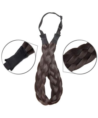 Tess Braided Hair Band - Adjustable Medium Hair Tie Dark Brown Hair Accessories for Women 2.5cm Wide Perfect for Dutt and Braids - Buy Online on GoSupps.com