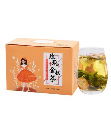 Rose Kumquat Tea 1 Box 10 Packs 100g Rose Kumquat Tea Box Natural Dried Health Herbal Extract Tea Bags for Home Office
