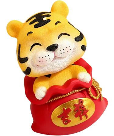 Hoement 8 Pcs Year of The Tiger Bobble Head Ornament The Office Desk Decor Zodiac Tiger Statue Tiger Sculpture Traditional Tablescape Decor Tiger Decor Resin To Rotate The Bubble Puppet Red 1x8pcs 6X6X9.5CMx8pcs - Buy Online on GoSupps.com