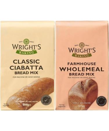 Wright's selection pack | Wholemeal bread mix | Ciabatta Bread Mix | For Machine or Hand Baking | Suitable for Vegetarians - Buy Online on GoSupps.com