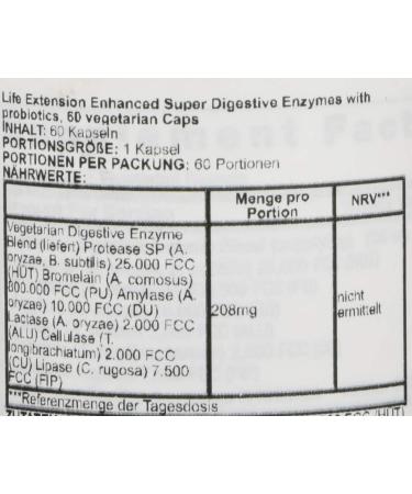 Buy Life Extension Enhanced Super Digestive Enzymes & Probiotics - 60 Veg Capsules - Buy Online on GoSupps.com