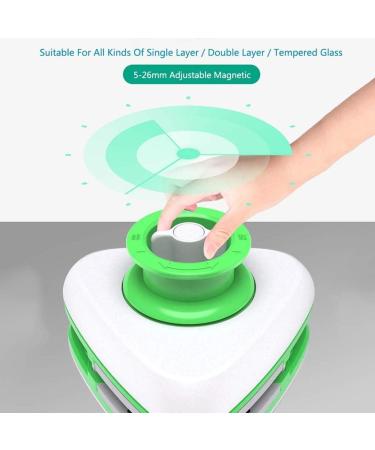 Green Glass Wipe Double Side Magnetic Window Cleaner Cleaning Brush Wiper Tools for High Rise and Car Glazed Windows Thickness - Buy Online on GoSupps.com