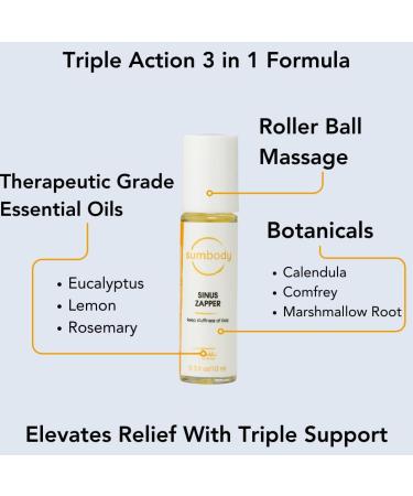 Sinus Zapper Essential Oil Roll-On - Peppermint Rosemary & Eucalyptus for Congestion Relief | Therapeutic Grade Aromatherapy 10ml - Buy Online on GoSupps.com