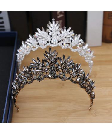 Frcolor Vintage Baroque Crown - 1 Piece Alloy Bridal Jewelry Hair Accessories for Wedding (Black) - Buy Online on GoSupps.com
