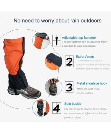 Zhongtou Waterproof Gaiters for Men | 45cm Snow & Rain Protection | Velcro Fastener for Hiking Hunting & Cycling | Black Outdoor Gear - Buy Online on GoSupps.com