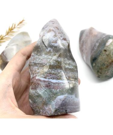 Crystal Natural Ocean Jasper Quartz Flame Stones Crystal Display Stones Gifts Decor Minerals Can be Used for ningxiao (Size : 350-400grams) - Buy Online on GoSupps.com