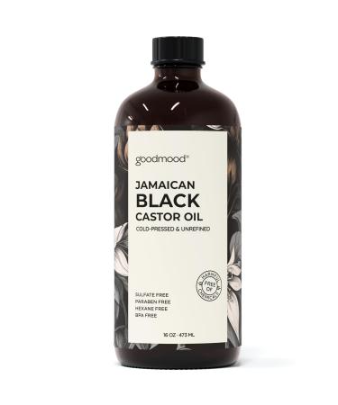 GOODMOOD Jamaican Black Castor Oil 16 oz Organic Cold Pressed Unrefined Pure Castor Oil for Hair Growth Skin Care and Belly Fat