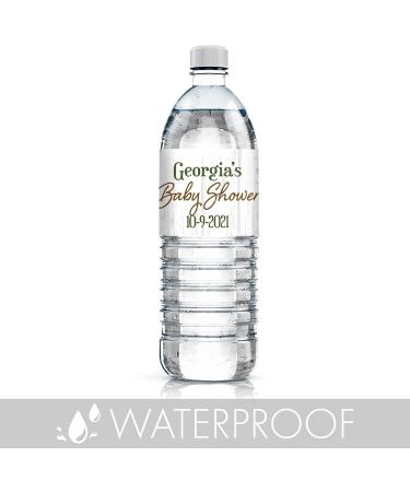 Customizable Woodland Bear Baby Shower Water Bottle Labels - 24 Waterproof Stickers - Buy Online on GoSupps.com