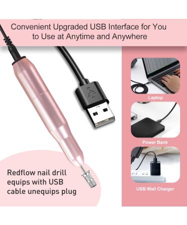 RedFlow Professional Electric Nail Drill Kit - 6 Bits & 50 Sanding Bands Included (Pink) - Buy Online on GoSupps.com