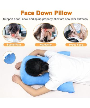 Face Down Pillow for Sleeping After Eye Surgery Head Positioning Prone Pillow for Massage Napping Tanning Pillow with Face Hole Doughnut Bed Cradle Cushion Detached Retina Vitrectomy Recovery Blue - Buy Online on GoSupps.com