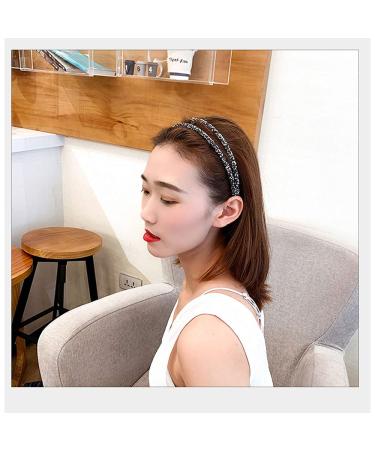 Shop Stylish Strass Hair Bands | Double Crystal Rhinestone Headbands for Women & Girls - Silver Black & Champagne - Buy Online on GoSupps.com