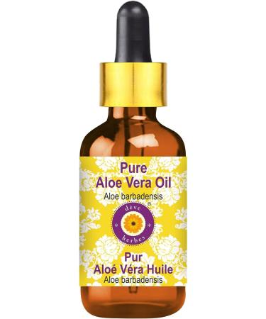 Deve Herbes Pure Aloe Vera Oil (Aloe barbadensis) with Glass Dropper 30ml (1 oz)