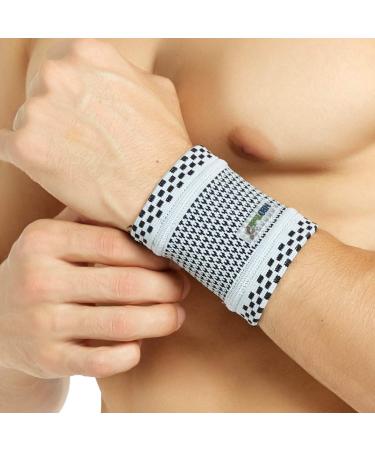 NeoTech Care Bamboo Fiber Wrist Band - Elastic & Breathable Sports Gear for Men & Women - Gray (1 Pair) - Perfect for Gym & Training - Buy Online on GoSupps.com