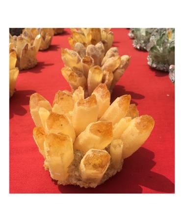 400-800g Natural Yellow Ghost Phantom Quartz Crystal Cluster Specimen Home Decoration Office Living Room Crystal Decora kaixun (Size : 600-700g)