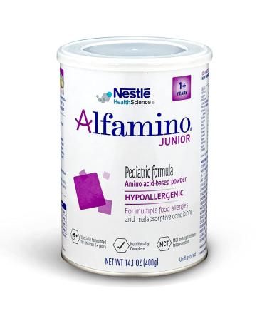 Alfamino Junior Amino Acid Based Pediatric Formula, Unflavored, 14.1 Oz Canister (Packaging May Vary) Unflavored 14.1 Ounce (Pack of 1)