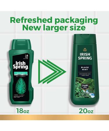 Irish Spring Black Mint Body Wash for Men 20 Fl Oz - Pack of 4 - Buy Online on GoSupps.com