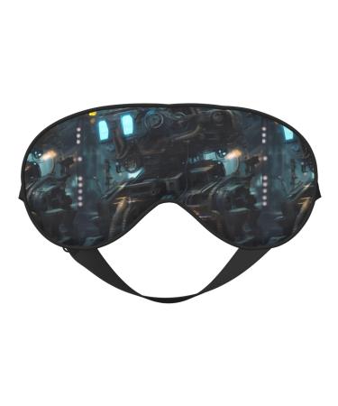 Future Robot Unisex Elastic Adjustable Buckle Design Blackout Sleep Eye Mask for Home Travel Yoga Office Nap