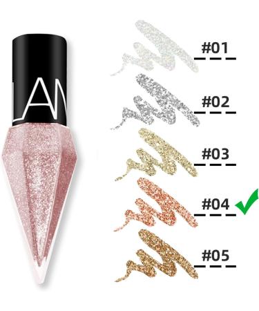 Shiny Diamond-Shape Glitter Liquid Eyeliner Kit - Waterproof & Quick Dry Mermaid Eye Makeup - Silver Gold Beauty Cosmetics for Women - Buy Online on GoSupps.com