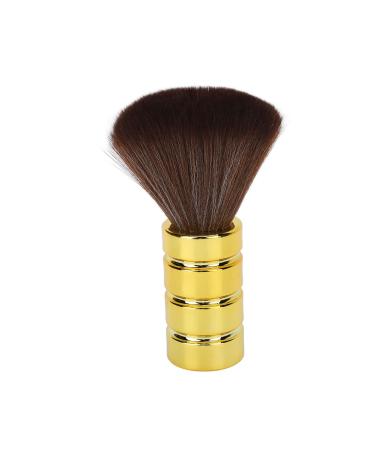 Barber Neck Duster Brush Soft Gentle Electroplating Process Professional Neck Cleaning Brush Salon Hairdressing Neck Brush Neck Duster Brush for Hairdressers (Gold)