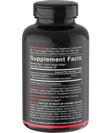 Buy Sports Research Triple Strength Astaxanthin 12mg - 60 Veggie Softgels for Optimal Health - Buy Online on GoSupps.com