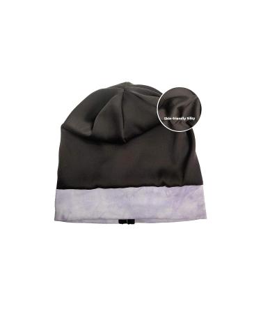 Kid's Satin Lined Sleep Bonnet Cap with Button for Facemask Ear Protection - Purple - Buy Online on GoSupps.com