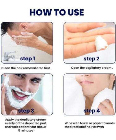 Lot de 2 cr mes d pilatoires permanentes pour barbe pour homme cr me d pilatoire pour le visage les aisselles les jambes la poitrine les bras - Buy Online on GoSupps.com