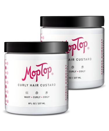 MopTop Curly Hair Custard Gel for Fine  Thick  Wavy  Curly & Kinky-Coily Natural hair  Anti Frizz Curl Moisturizer  Definer & Lightweight Curl Activator w/ Aloe  great for Dry Hair. (2ea)