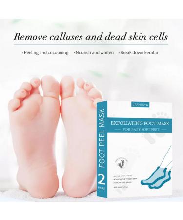 Foot Mask - 4 Pairs Peeling & Moisturizing Socks for Dry Cracked Feet | Spa Treatment for Men & Women | Gentle Corn Removal - Buy Online on GoSupps.com