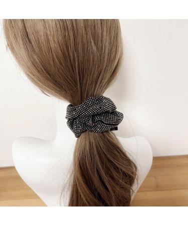 Rhinestone Hair Scrunchies - Sparkly Elastic Ponytail Holders for Elegant Hair Accessories for Women and Girls black - Buy Online on GoSupps.com