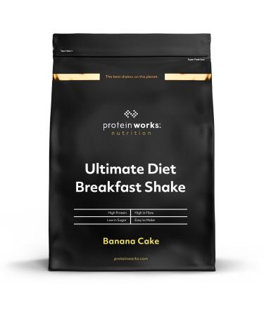 Protein Works - Ultimate Diet Breakfast Shake | Low Calorie Breakfast Shake | Low Sugar High Protein Breakfast | 36 Servings | Banana Cake | 2kg Banana Cake 2kg