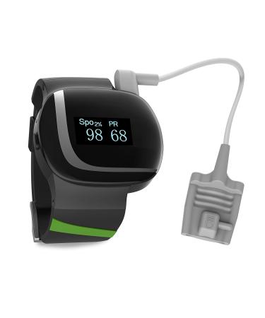 Wrist Pulse Oximeter Rechargeable Oxygen Monitor with Free APP Overnight & Continuous Recording for SpO2 & PR Oximeter with Sleep Report