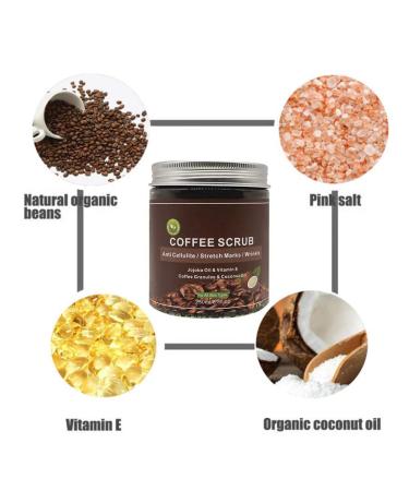 Natural Coffee Body Peeling & Dead Sea Salt Scrub | Anti-Cellulite Exfoliation for Men & Women - Buy Online on GoSupps.com