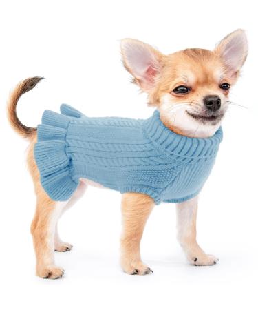 Alagirls winter fleece dog sweater warm puppy clothing classic sweater knitting sweater Christmas pet outfits clothing for medium -sized dogs kittens blue m m blue - Buy Online on GoSupps.com